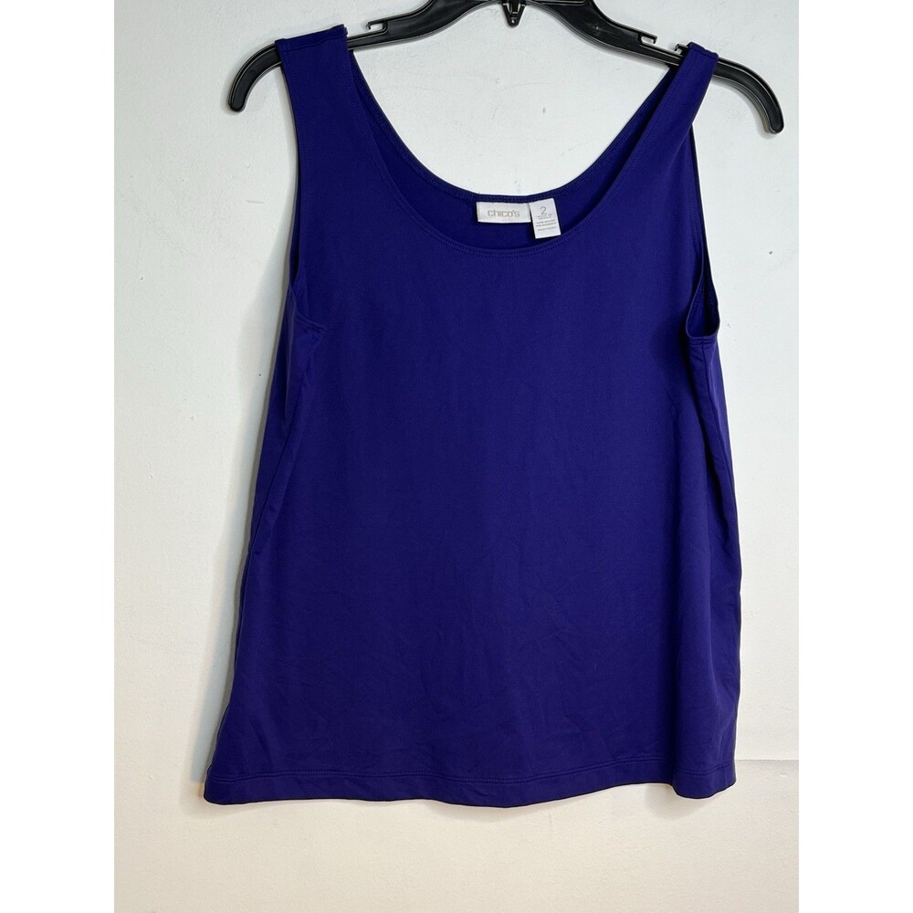 Chicos Island Purple Shell Tank Layering Knit Top Blouse sz 2 / L (15)